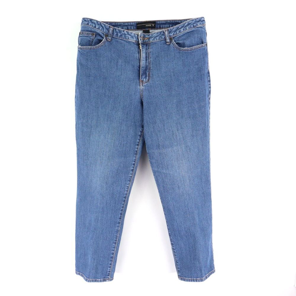 Venezia Jeans Straight Leg Womens Size 18 Petite Blue Medium Wash Denim‎ Cotton